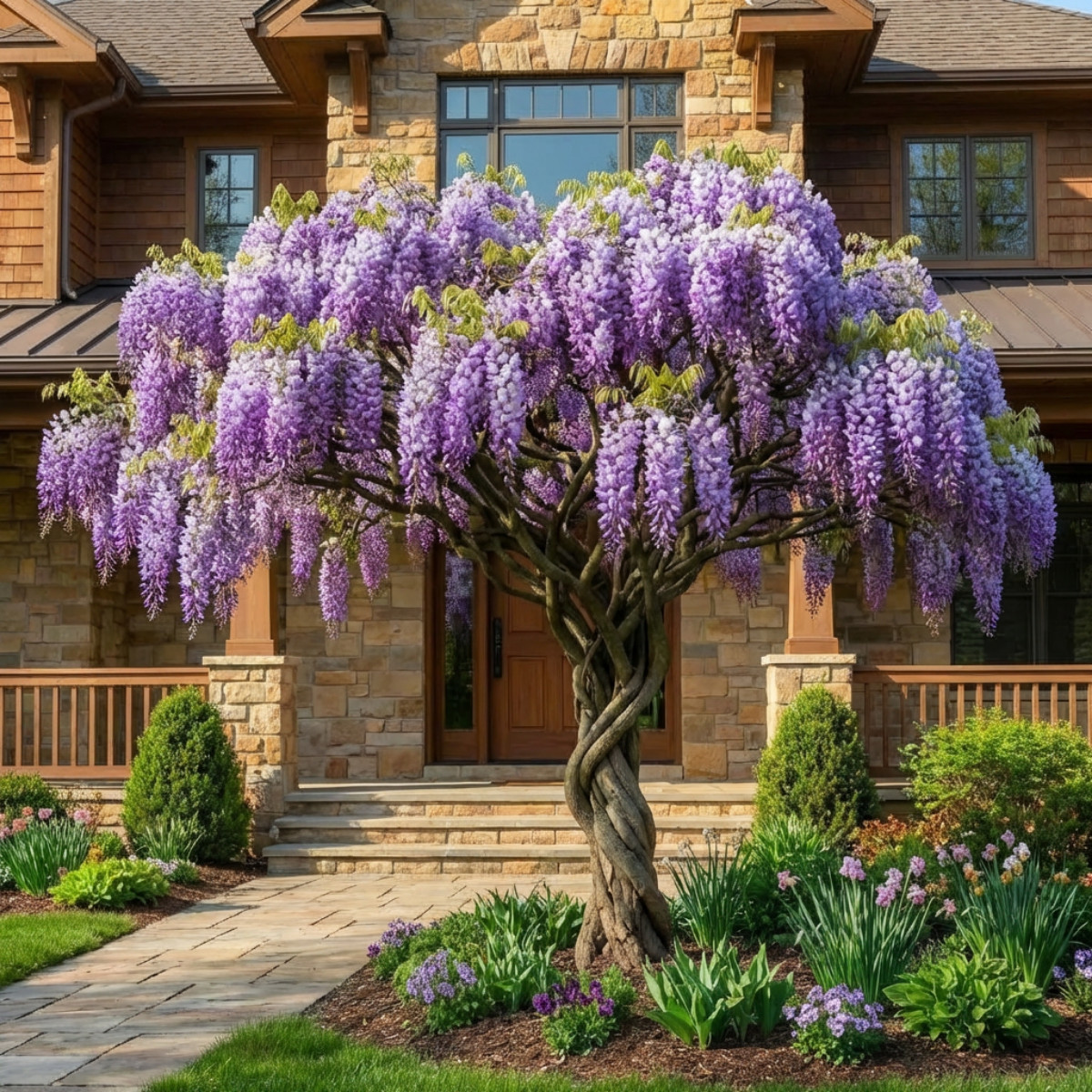Purple Chinese Wisteria  starter live plant | Wisteria Tree | Fast Growing Vine