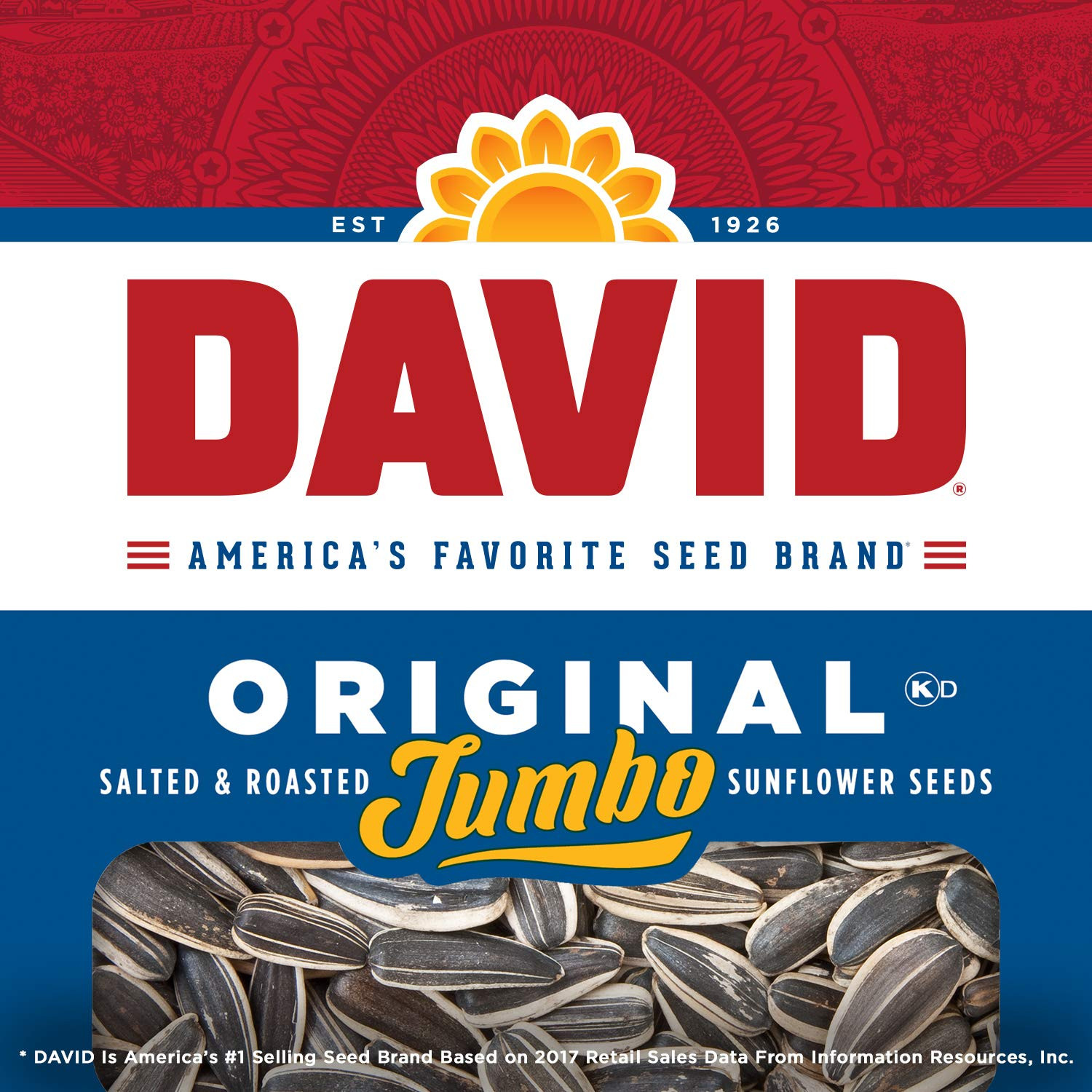 Original Salted and Roasted Jumbo Sunflower Seeds, Keto Friendly Snack, 5.25 OZ