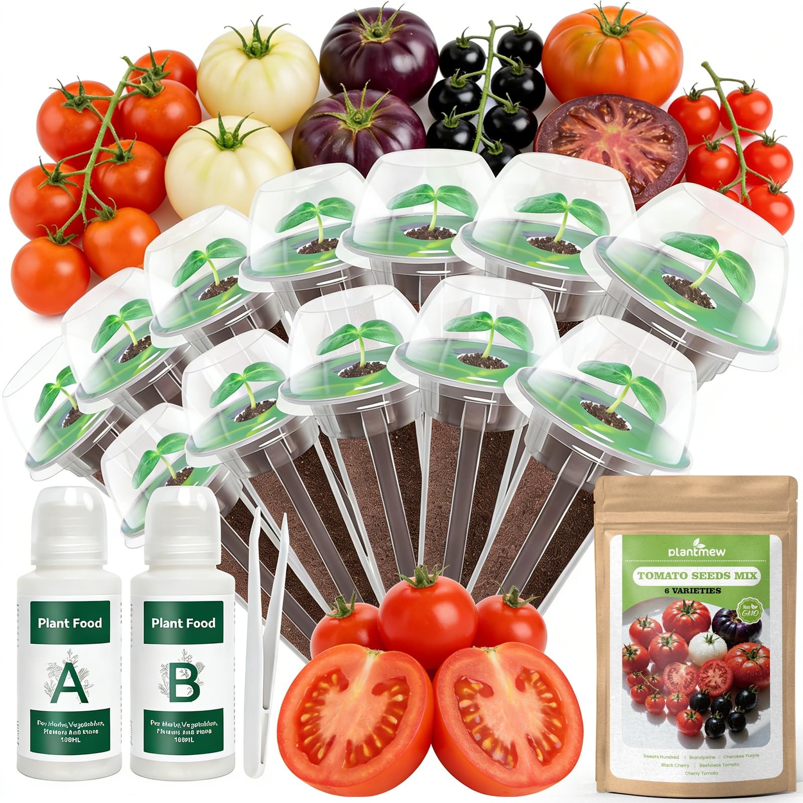 Hydroponic Tomato Seed Kit 12 Pods, 6 Varieties, High Germination Rate