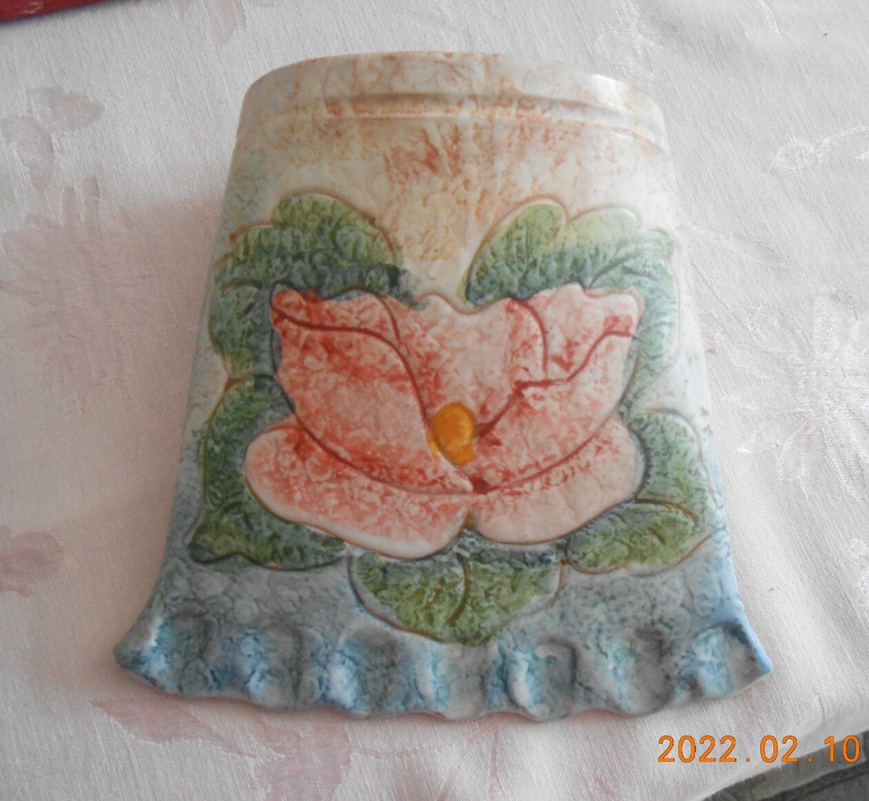 Hand Formed Floral, Wall, Pocket