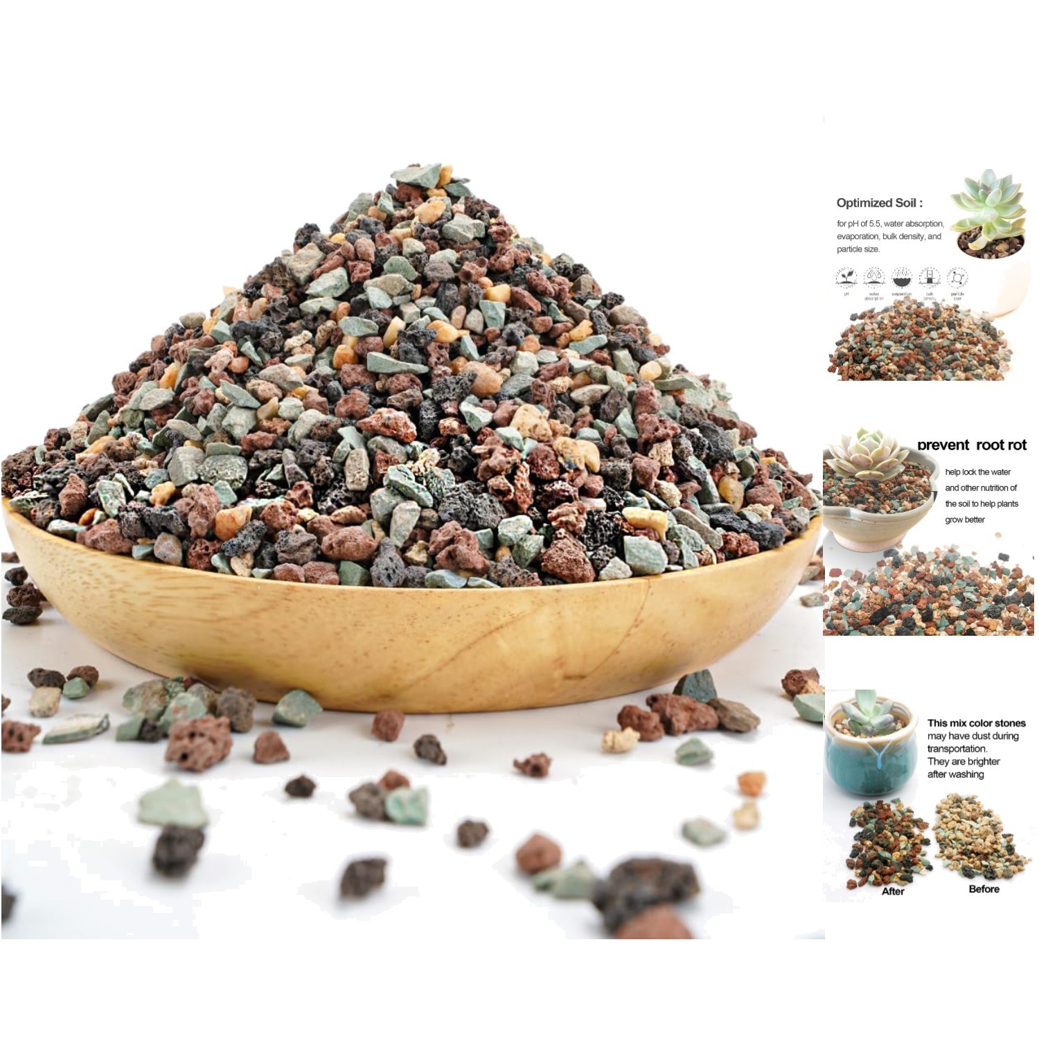100% Natural 6lb Lava Rock and Grit Mix – Ideal for Terrariums & Fairy Gardens