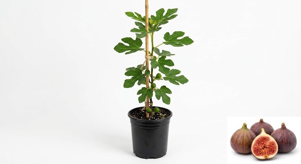 Live Brown Turkey Fig Tree Plant Sweet Edible Fruit Self-Fertile Potted 18-36in
