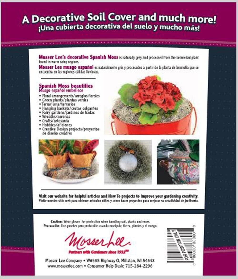 Eco-Friendly 250 Cu. In. Spanish Moss – Decorative Cover for Interior Plants