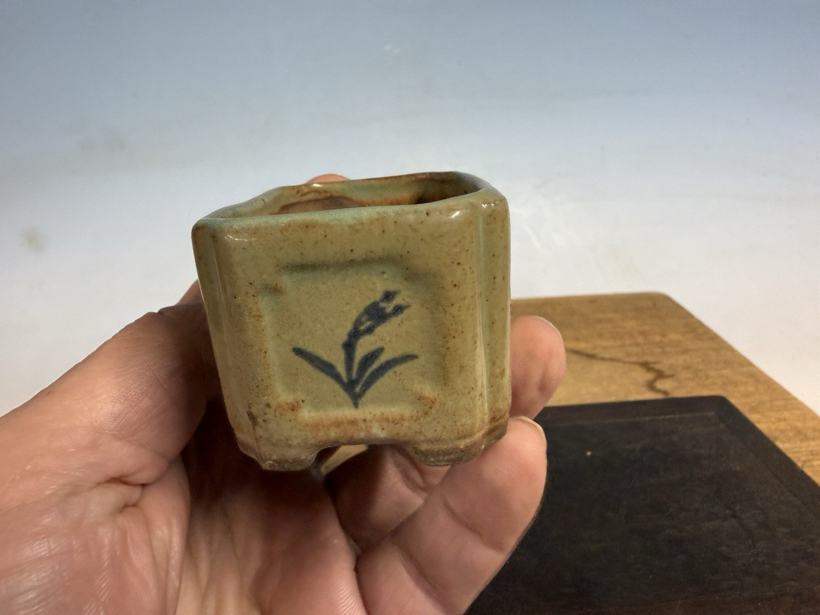 Japanese Unknown Maker Shohin Bonsai Tree Pot 3” Unusual Piece