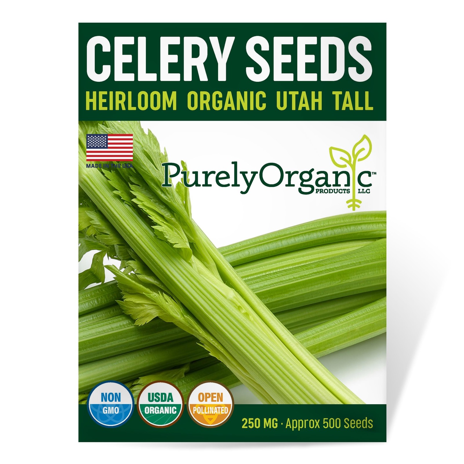 Organic Utah Tall Celery Seeds – USDA Organic, Non-GMO, Open Pollinated, Heir…