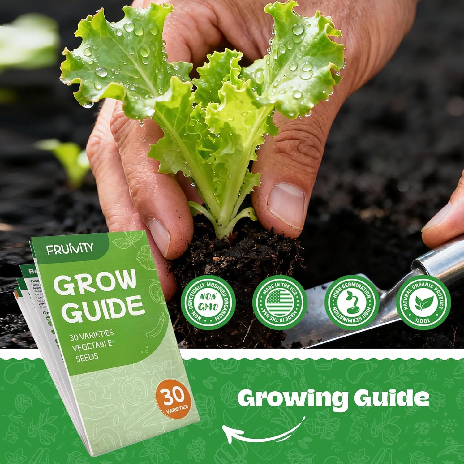 30 Heirloom Seeds Variety Pack – 18500+ Non-GMO Seeds for Planting Vegetables, H