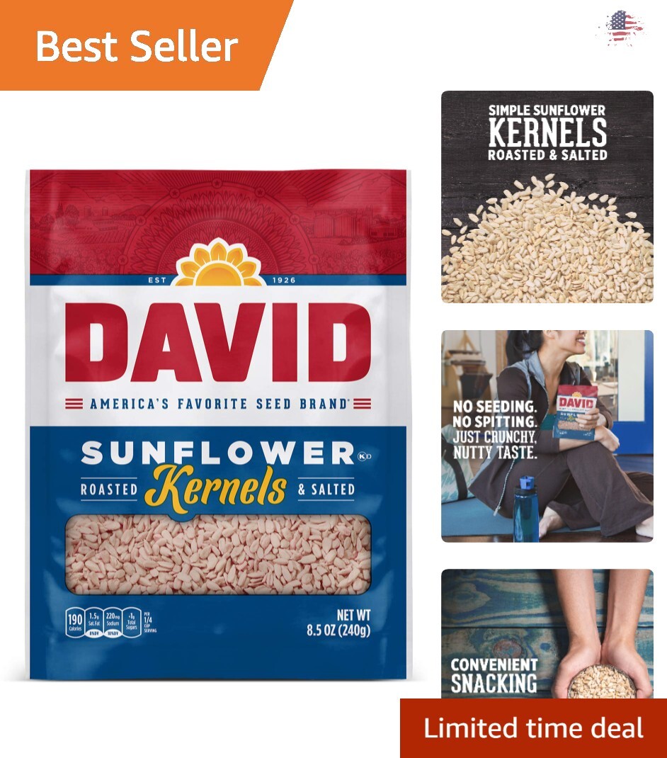 Roasted and Salted Sunflower Kernels – Crunchy, Salty, Low Carb – 8.5 oz, Pack