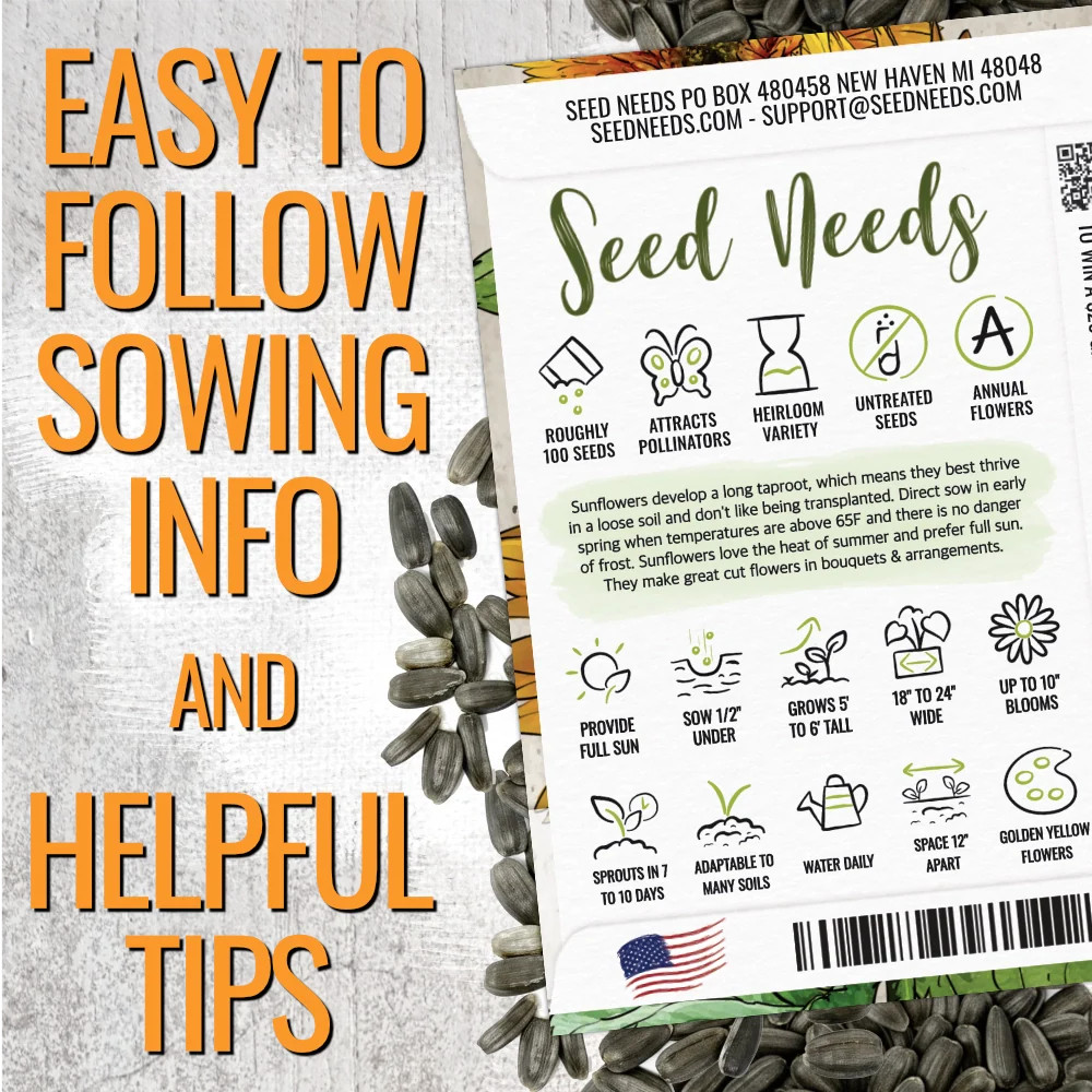 Tall Sungold Sunflower Seeds For Planting (Helianthus annuus)