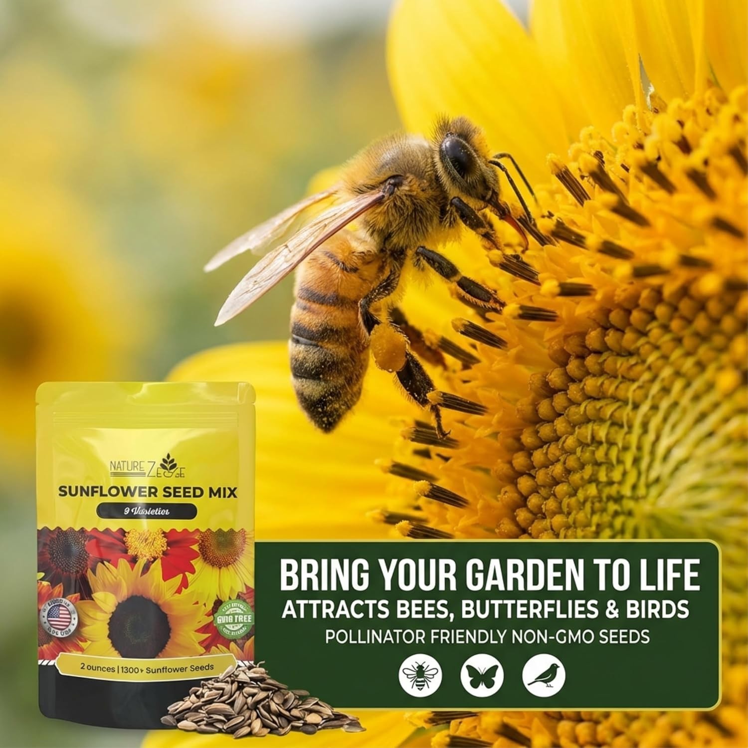 1300+ Sunflower Seeds Garden Variety Pack, Bulk Sunflower Seeds for Planting …