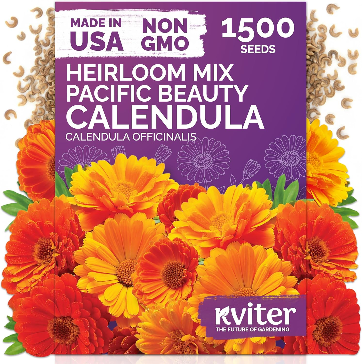 1500 Mix Pacific Beauty Calendula Seeds (Calendula Officinalis) – Pot Marigold,