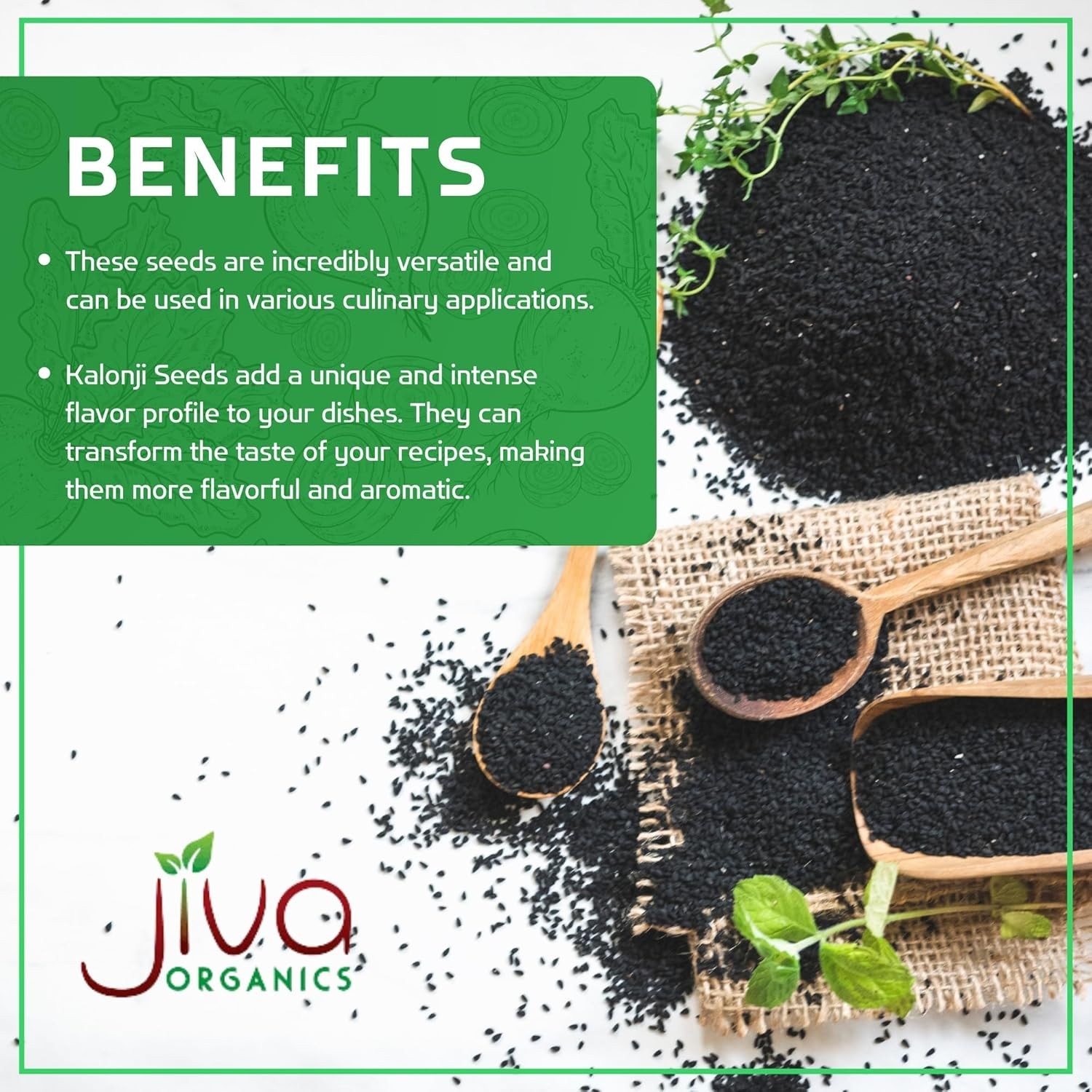 Organic Nigella Seeds Jiva 7oz Pure Black Seed Kalonji Sproutable Fresh