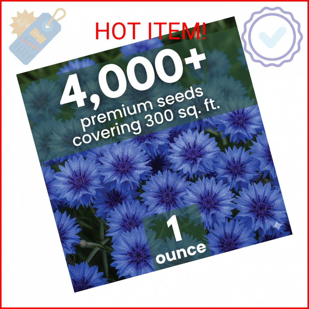 Blue Cornflower – 4,000 Seeds for Planting – 2026 Season – 1 Ounce Pouch