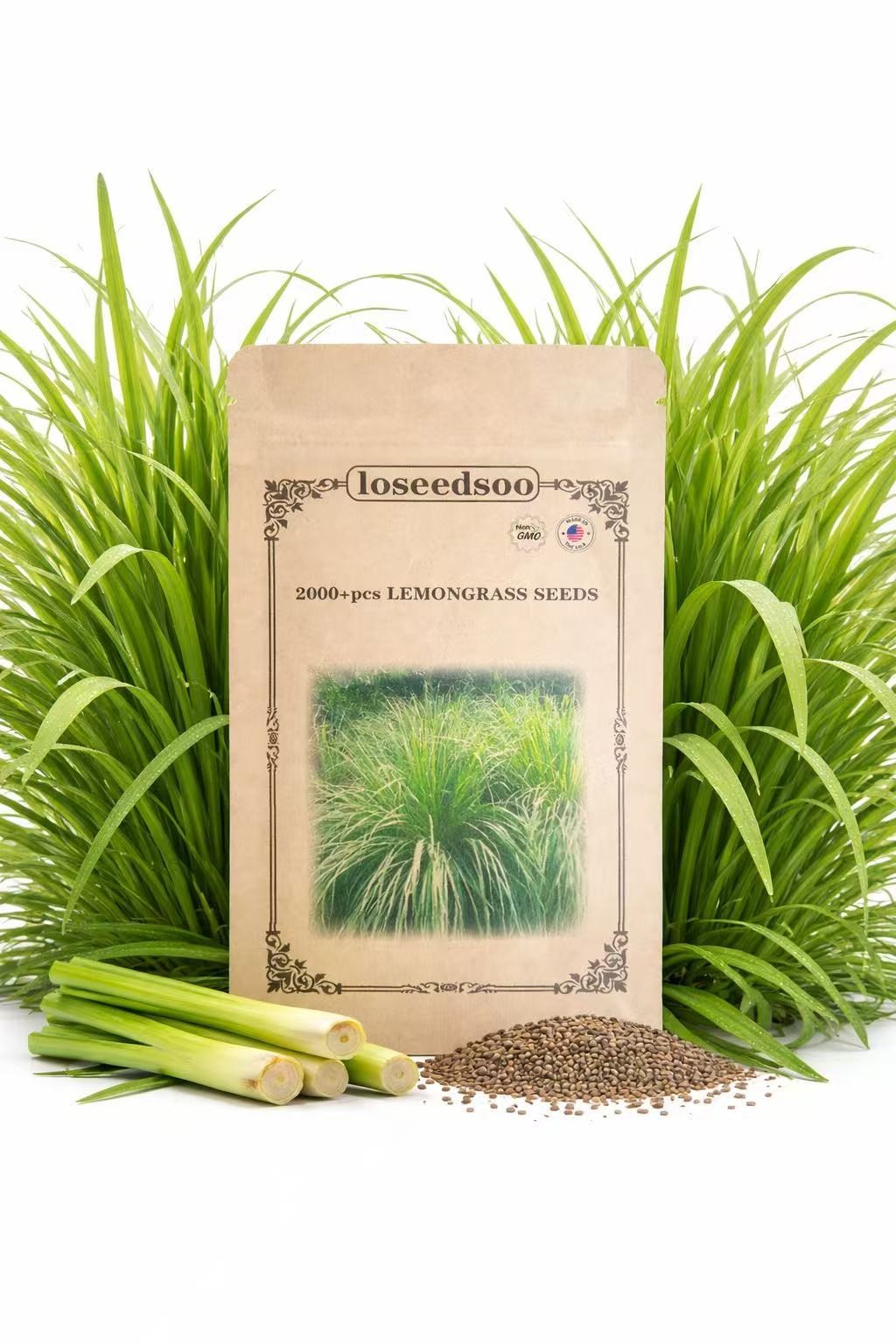 2,000+ Lemongrass Seeds – Non-GMO Herb Seeds for Planting Outdoors & Indoors, Cu