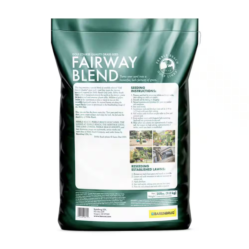 Pebble Beach Perennial Ryegrass Fairway Blend 20 Lb. 4,000 Sq. Ft. Grass Seed