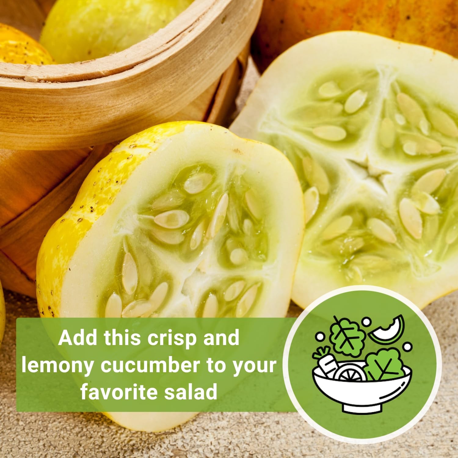 Sow Right Seeds – Lemon Cucumber for Planting – Non-GMO Heirloom Yellow