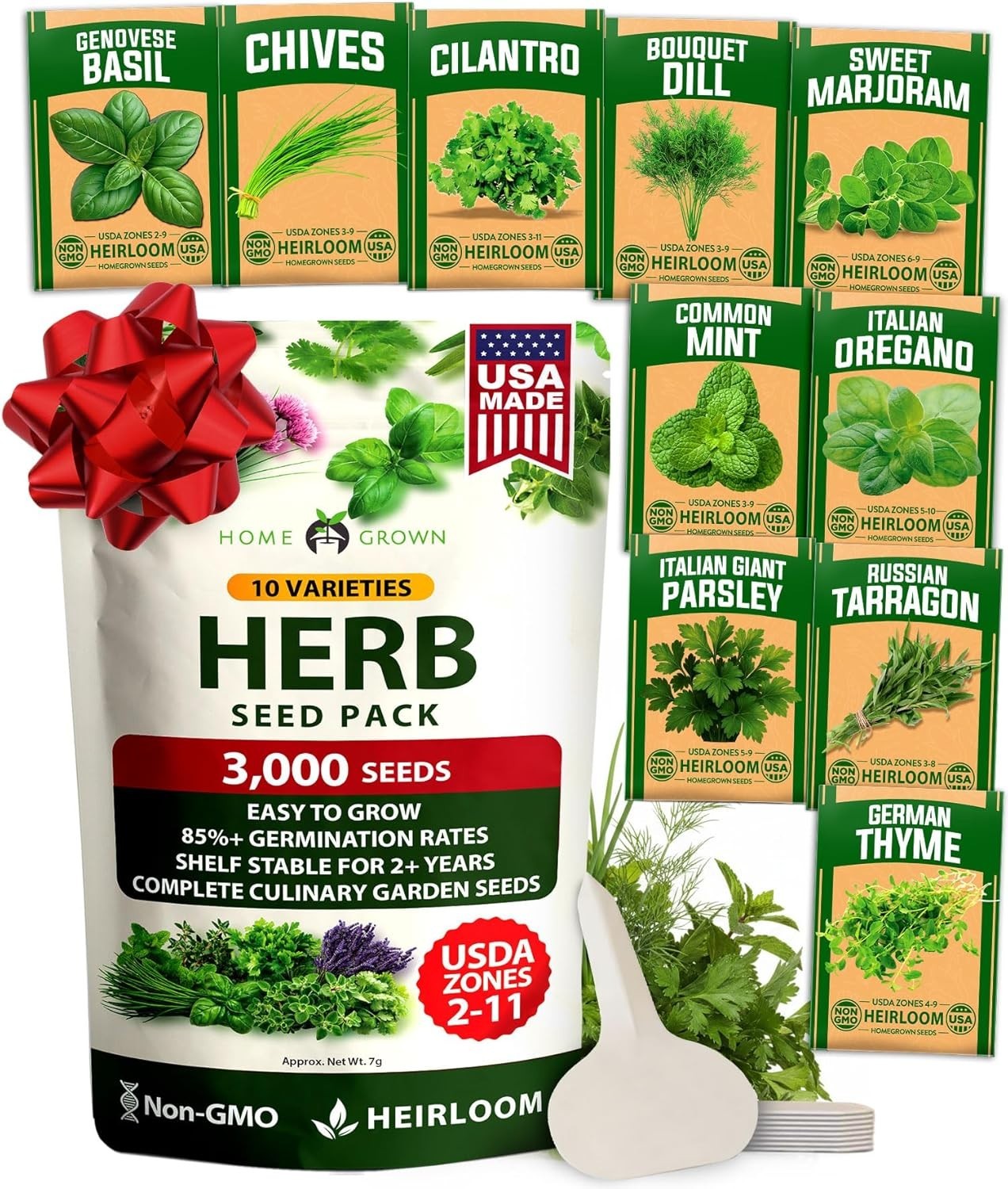 Ultimate Herb Seed Vault: 3000+ Culinary Seeds for Indoor or Outdoor Gardening