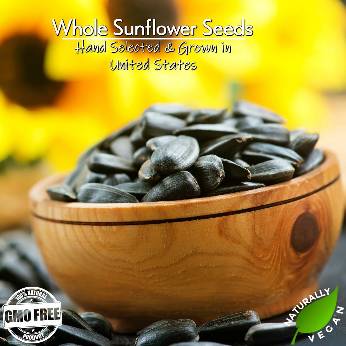 Jumbo Raw Whole Sunflower Seeds 2 Lbs. | No Artificial Additives, Shell-On, Rese