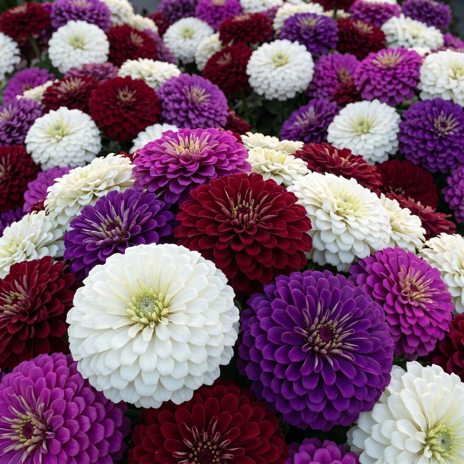 Zinnia GIGANTICA FROSTED MOONLIGHT Mix Romantic Huge Double Blooms 50 Seeds!