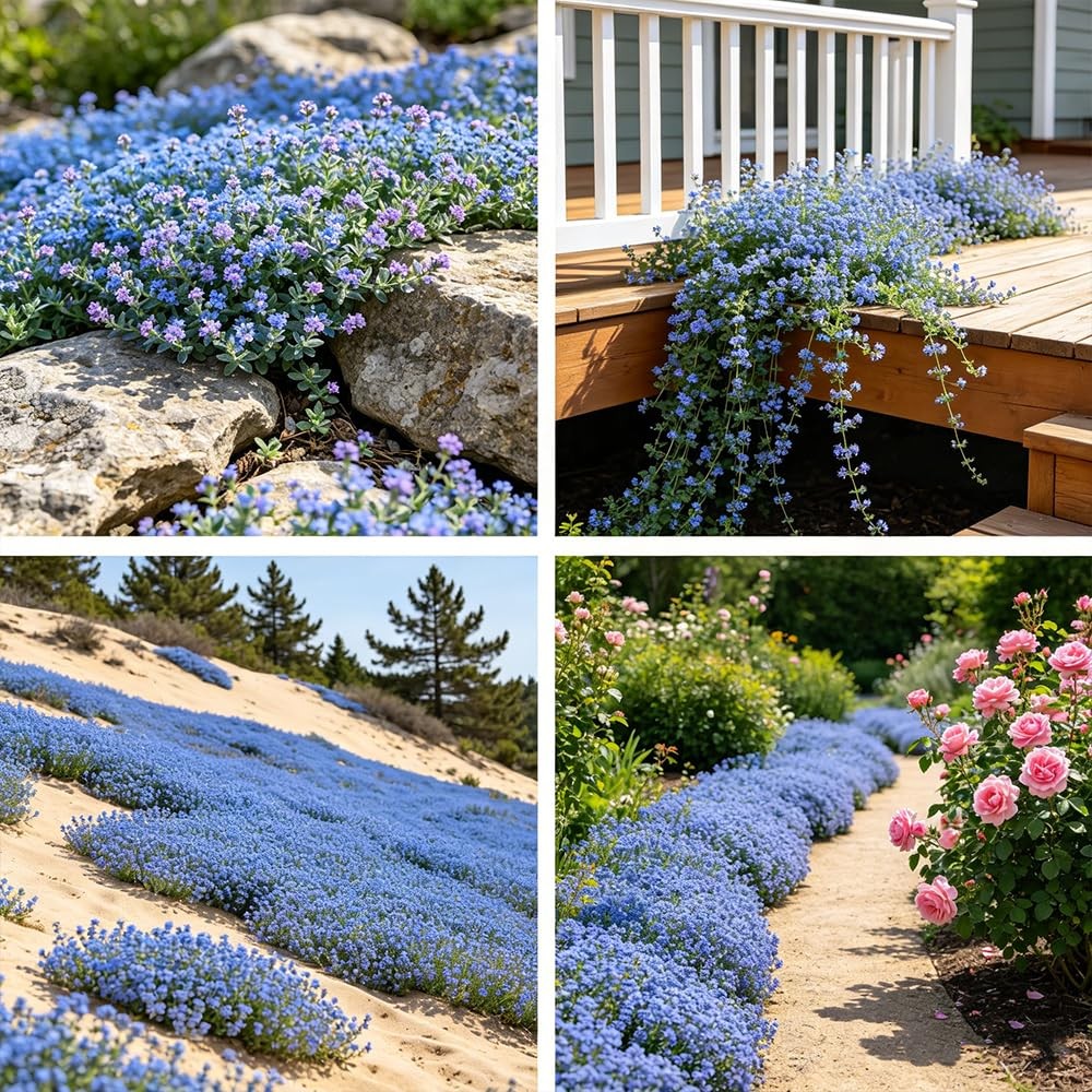 22000+ Blue Creeping Thyme Seeds for Planting Red, Blue, Yellow, white, pink.