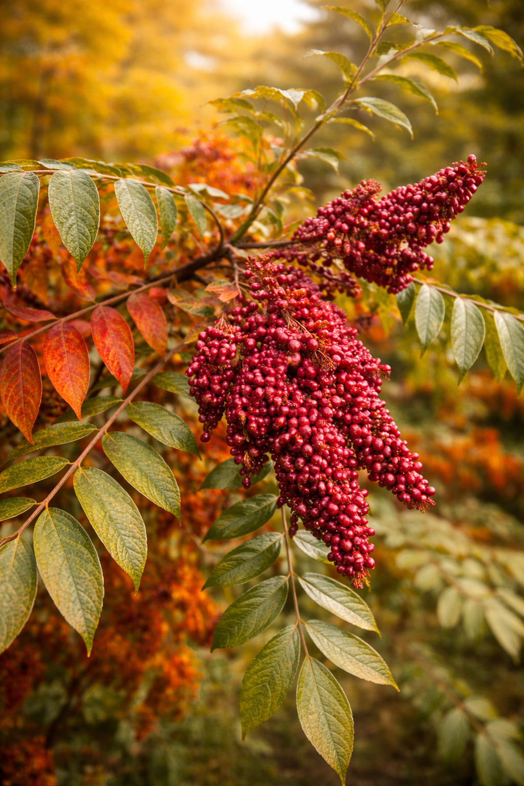 1500 Winged Sumac Seeds (Rhus copallinum) – Shining/Flameleaf – Zones 4-9 USA