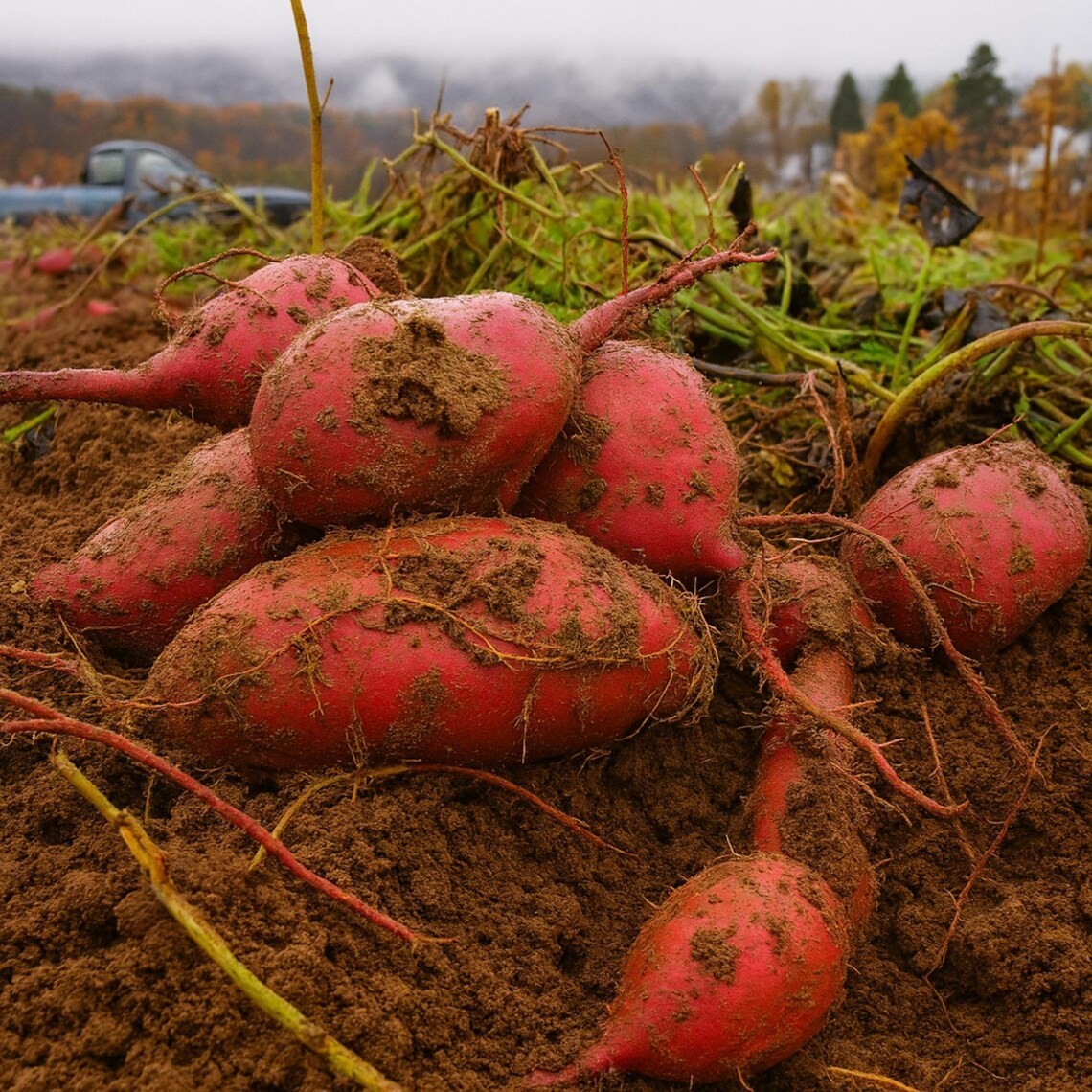 Potted Sweet Potato Plant – Red Garnet – Vining Type- Non GMO & Chemical Free