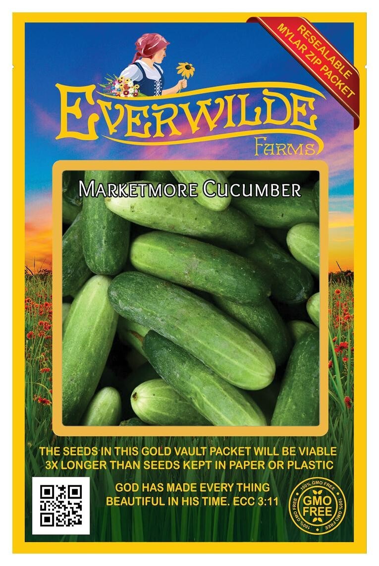 1 Oz Marketmore 76 Cucumber Seeds – Everwilde Farms Mylar Seed Packet