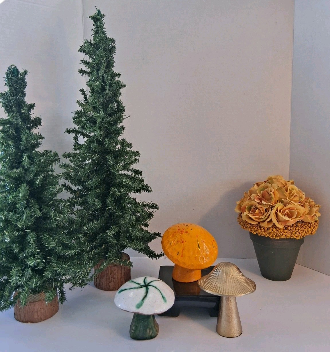 Mixed Lot Of Various Planter/Garden/Indoor Mushrooms; Ceramic/Metal; CottageCore