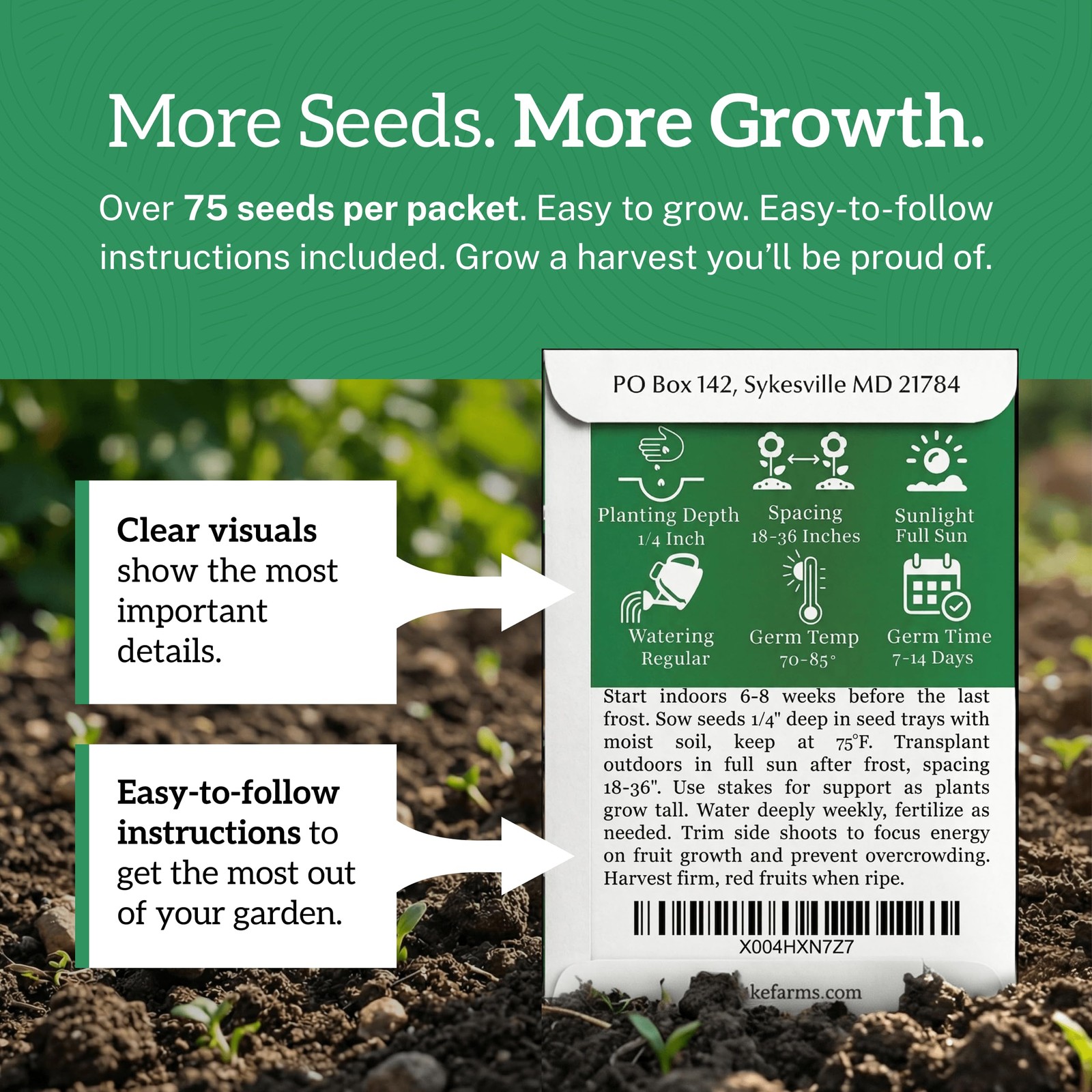 TKE Farms & Gardens – Beefsteak Tomato Seeds for Planting, 75+ Heirloom Red