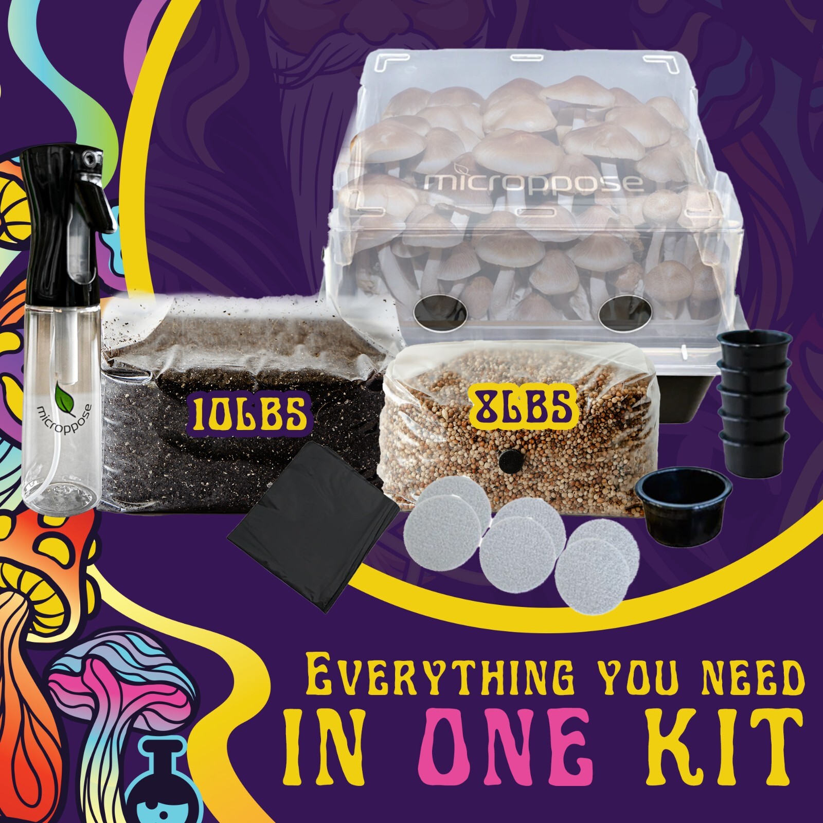 Medium Beginners Mushroom Grow Kit | Indoor Grow Kit w/ Bulk Substrate