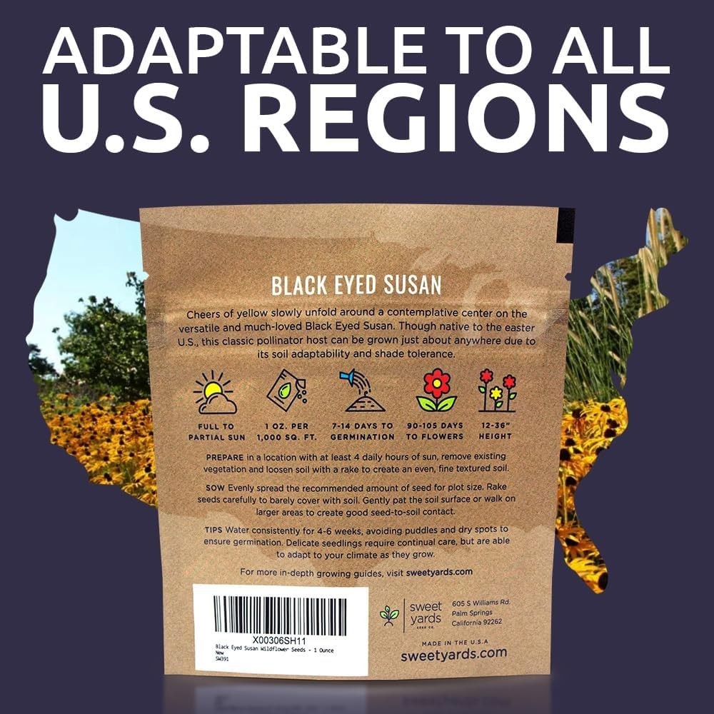 Guaranteed Grow: 1 Ounce of Black Eyed Susan Seeds – Perfect for Any Gardener