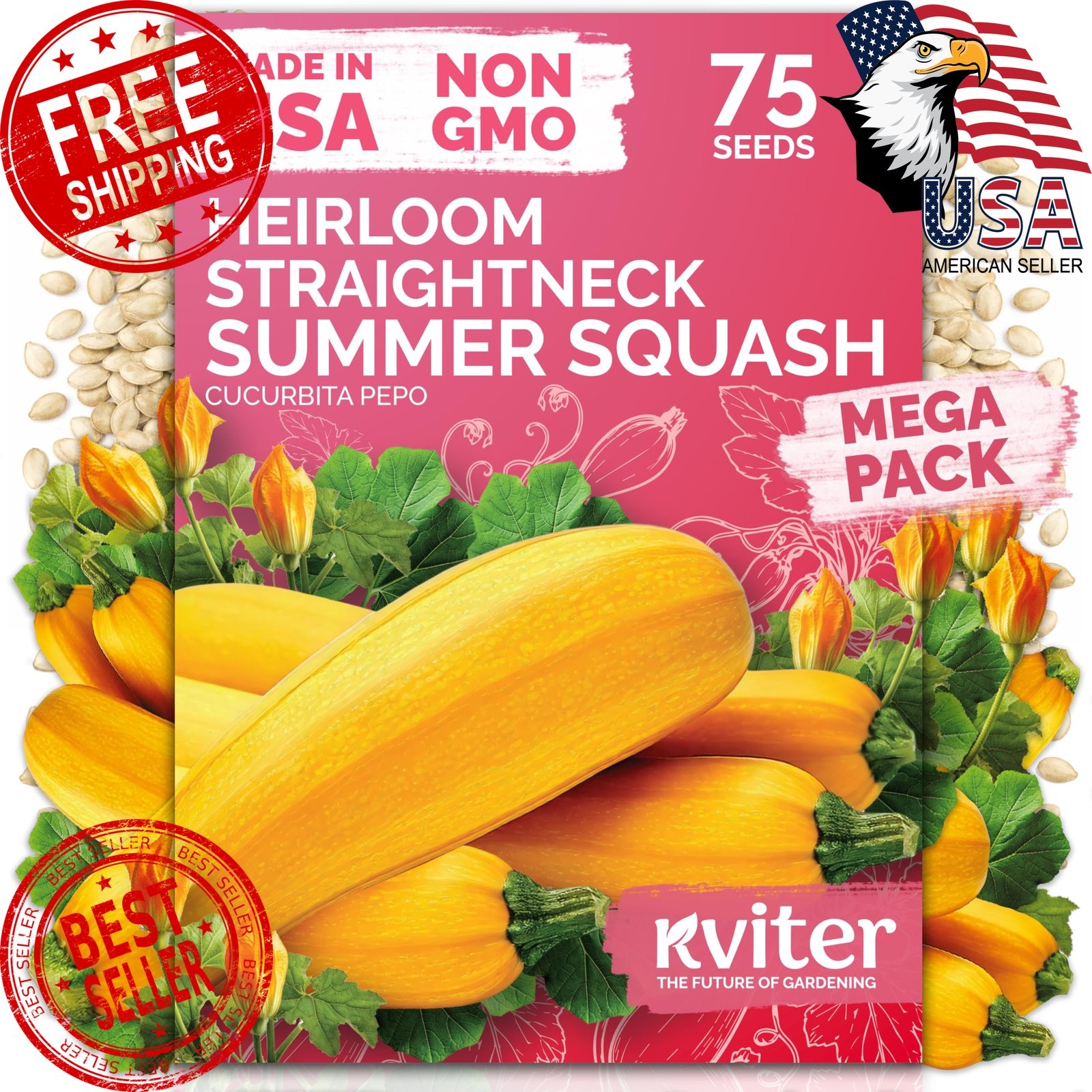 KVITER Straight Neck Squash Seeds Vegetable Garden