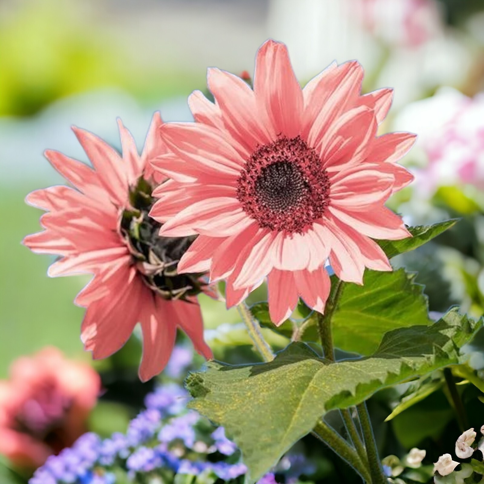 50pcs Non-GMO Pink Sunflower Seeds for Planting – Heirloom Flower Variety