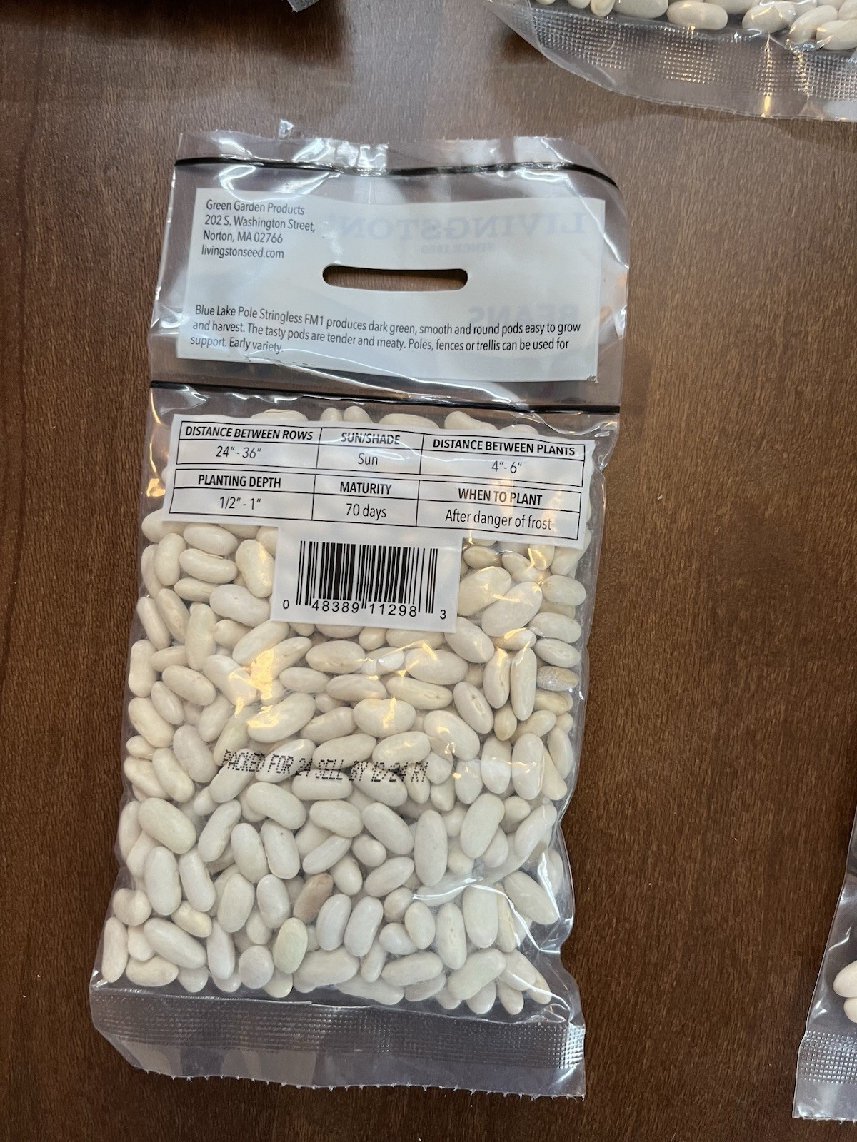 5 Bags Livingston Blue Lake stringless FM1 Pole Green Pod Bean, 4 Oz. Bag