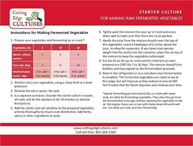 Live Probiotic Vegetable Starter Culture – 2 Pouches for Healthy Fermentation