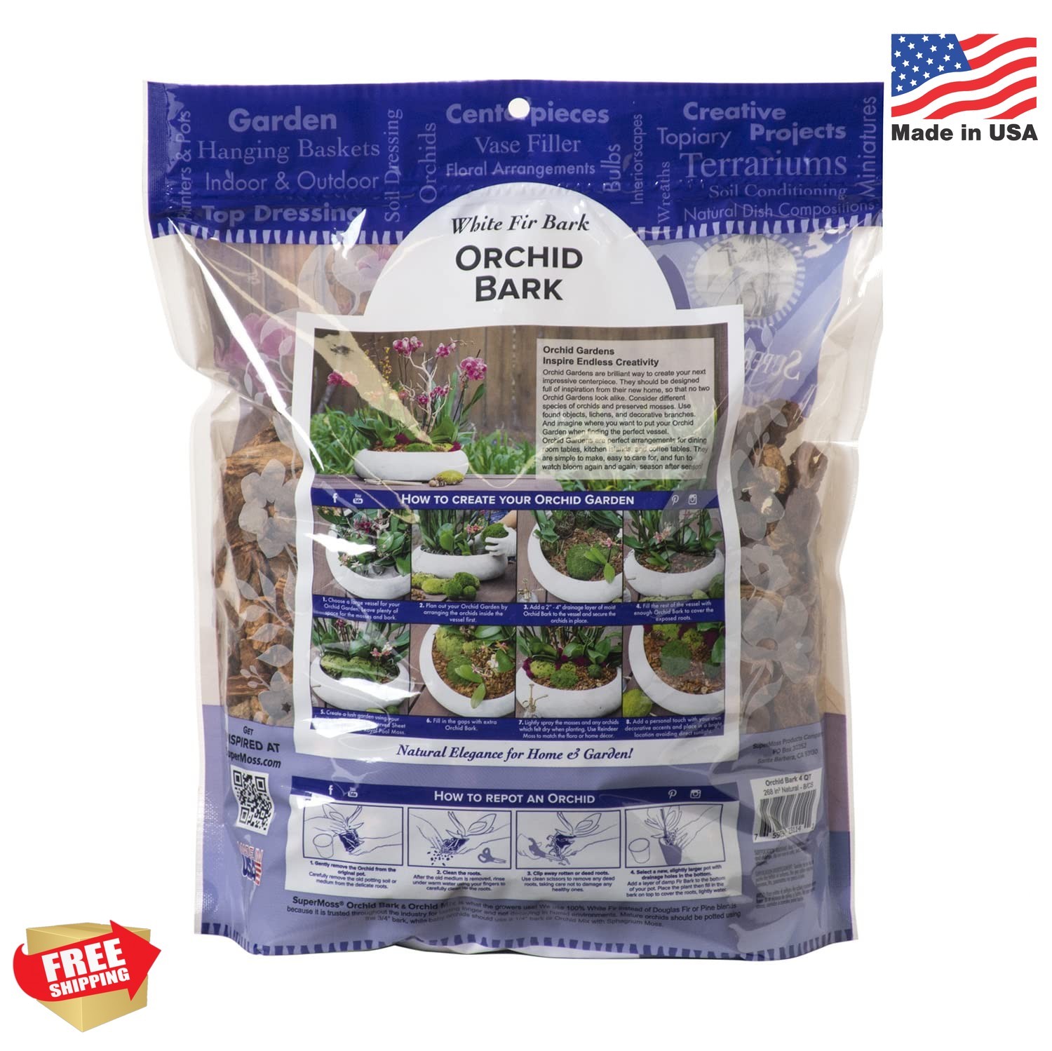 SuperMoss (23114) Orchid Potting Bark, Natural, 4 quarts