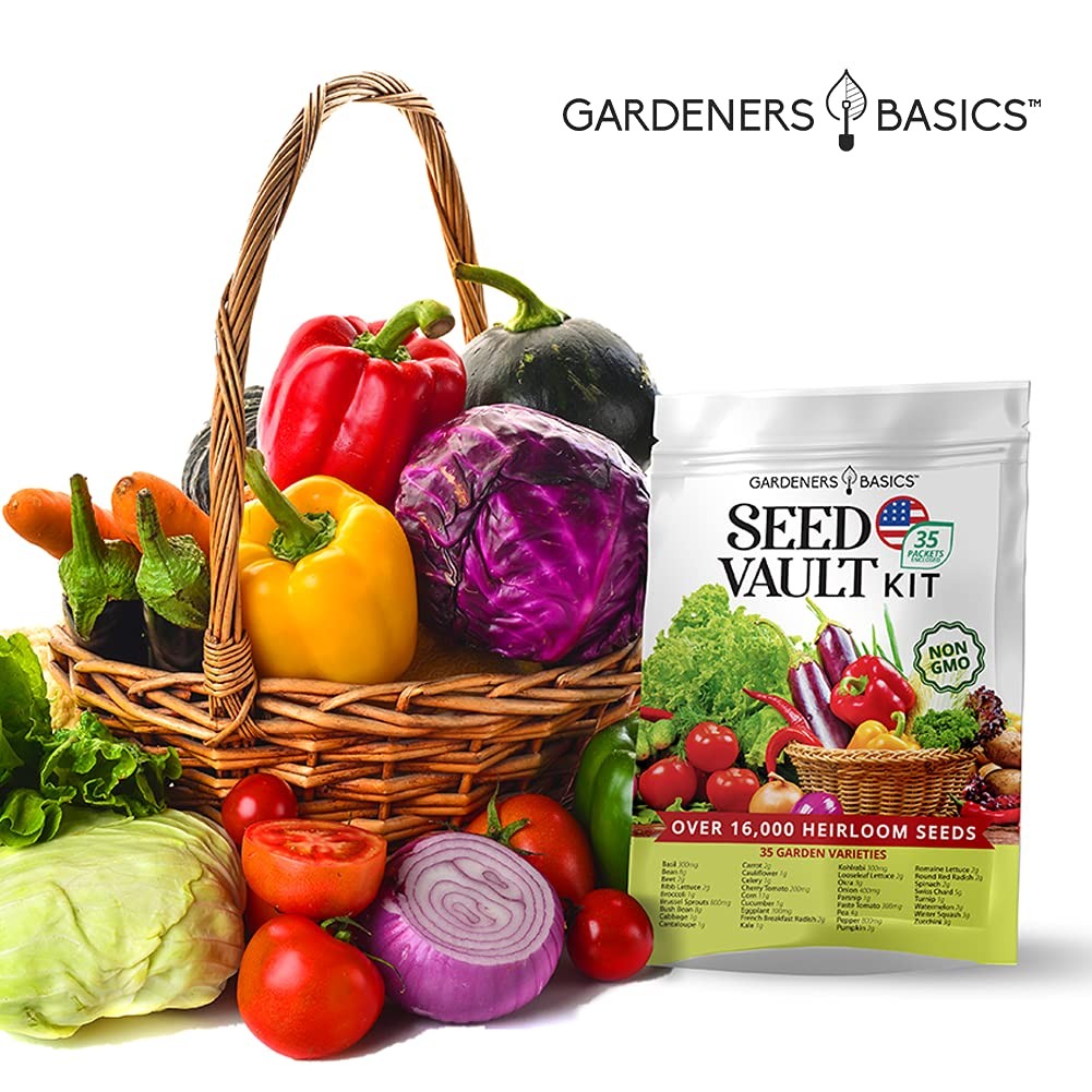 Survival Vegetable Seeds Garden Kit over 16,000 Seeds Non-Gmo and Heirloom, G…