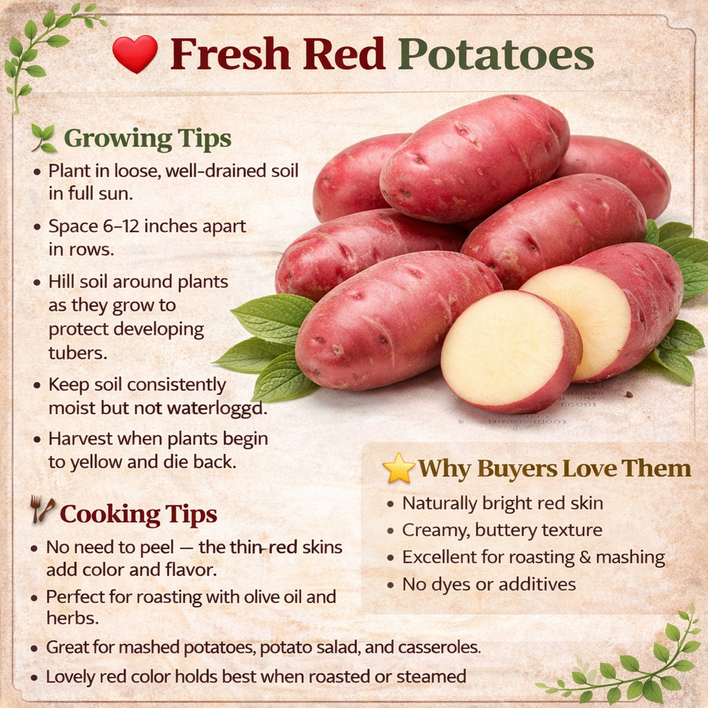 LaSoda Seed Potatoes for Planting | Smooth Red Skin (5 Pounds)