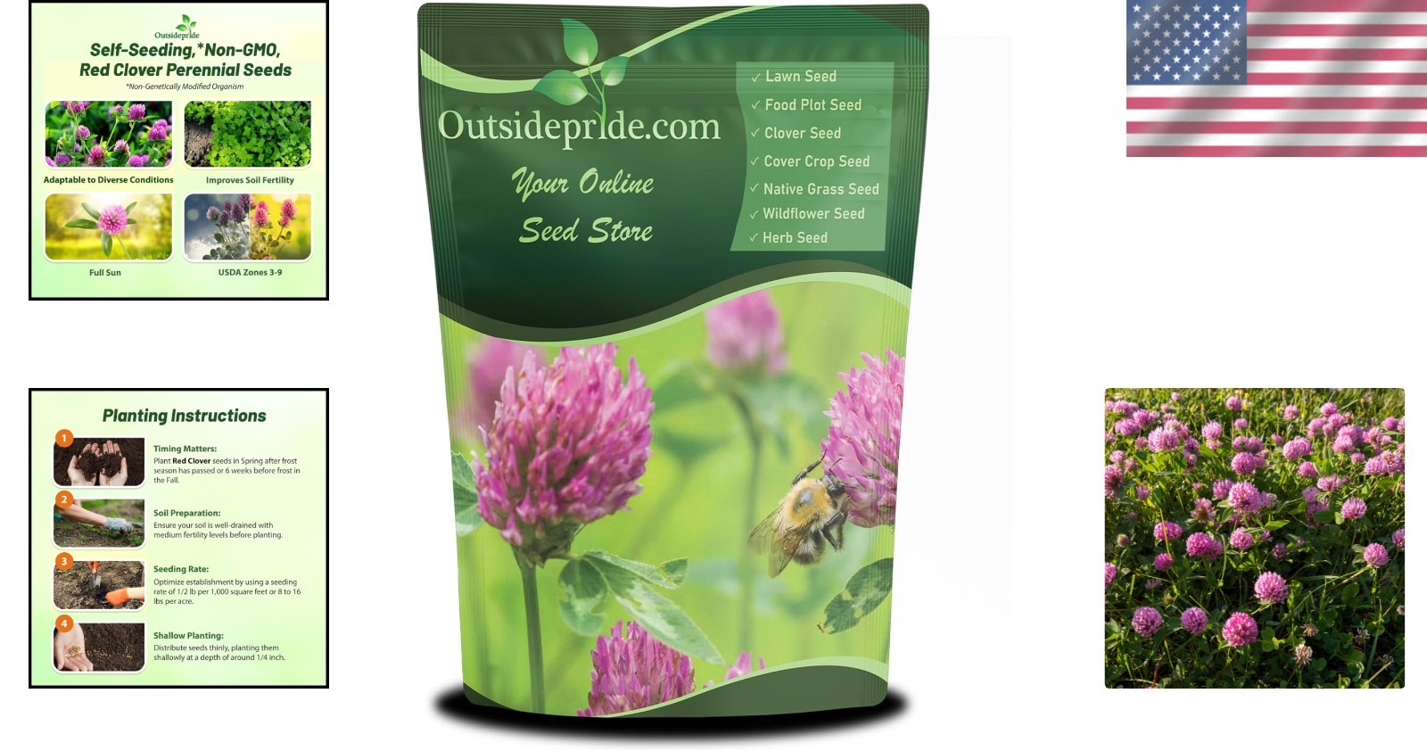 5 lbs Versatile Red Clover Seeds – Perfect for Crop Rotation and Erosion Control