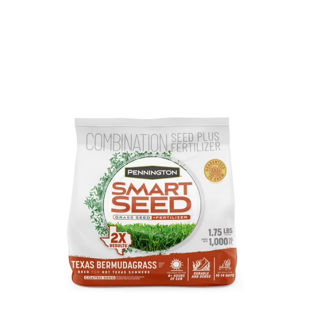 Pennington Smart Seed Texas Bermuda Grass Seed Mix, for Full Sun, 1.75 Lb., 2PK