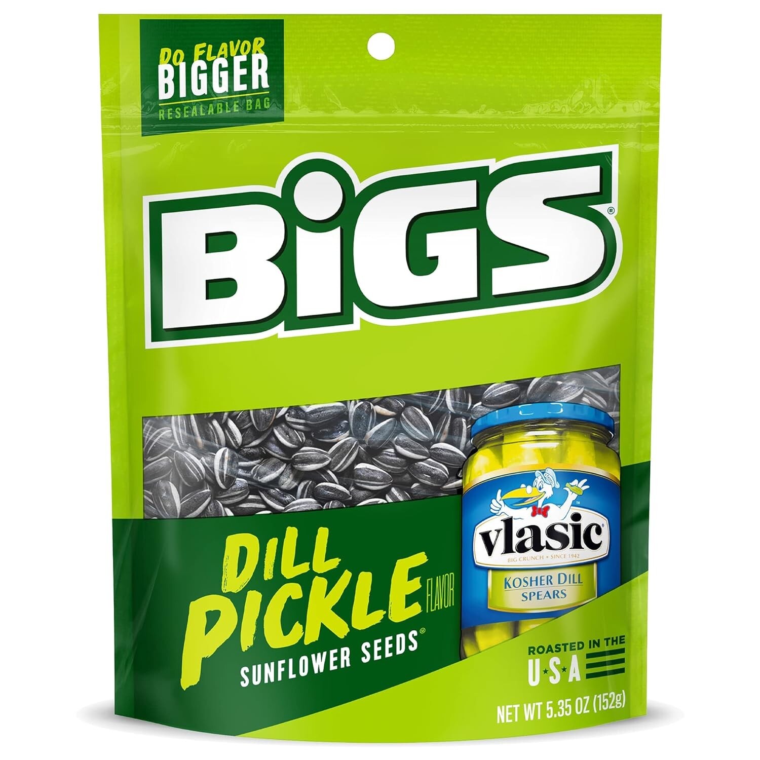 Vlasic Dill Pickle Sunflower Seeds – Fire-Roasted Keto Snack in Resealable Bags