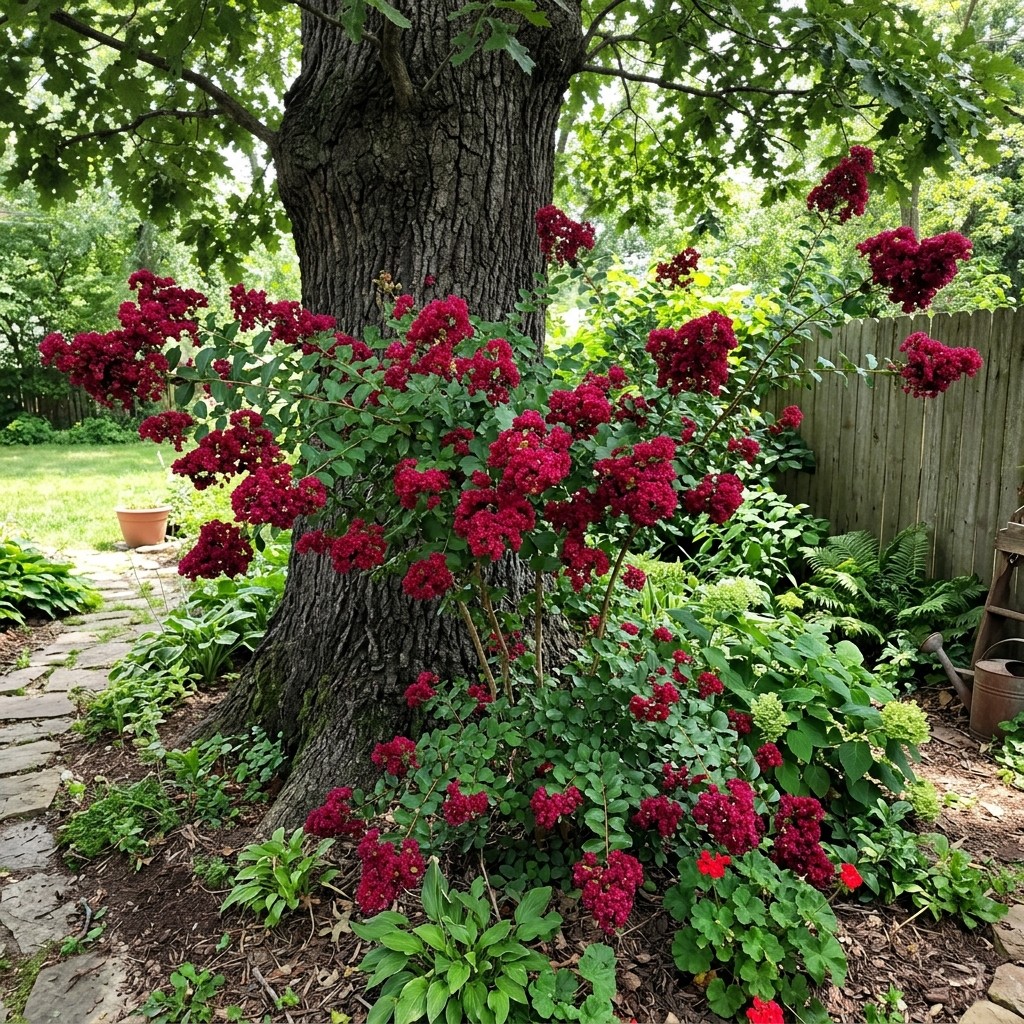 Fresh 100 Dark Red Crape Myrtle Seeds for Home Gardening – Drought Tolerant