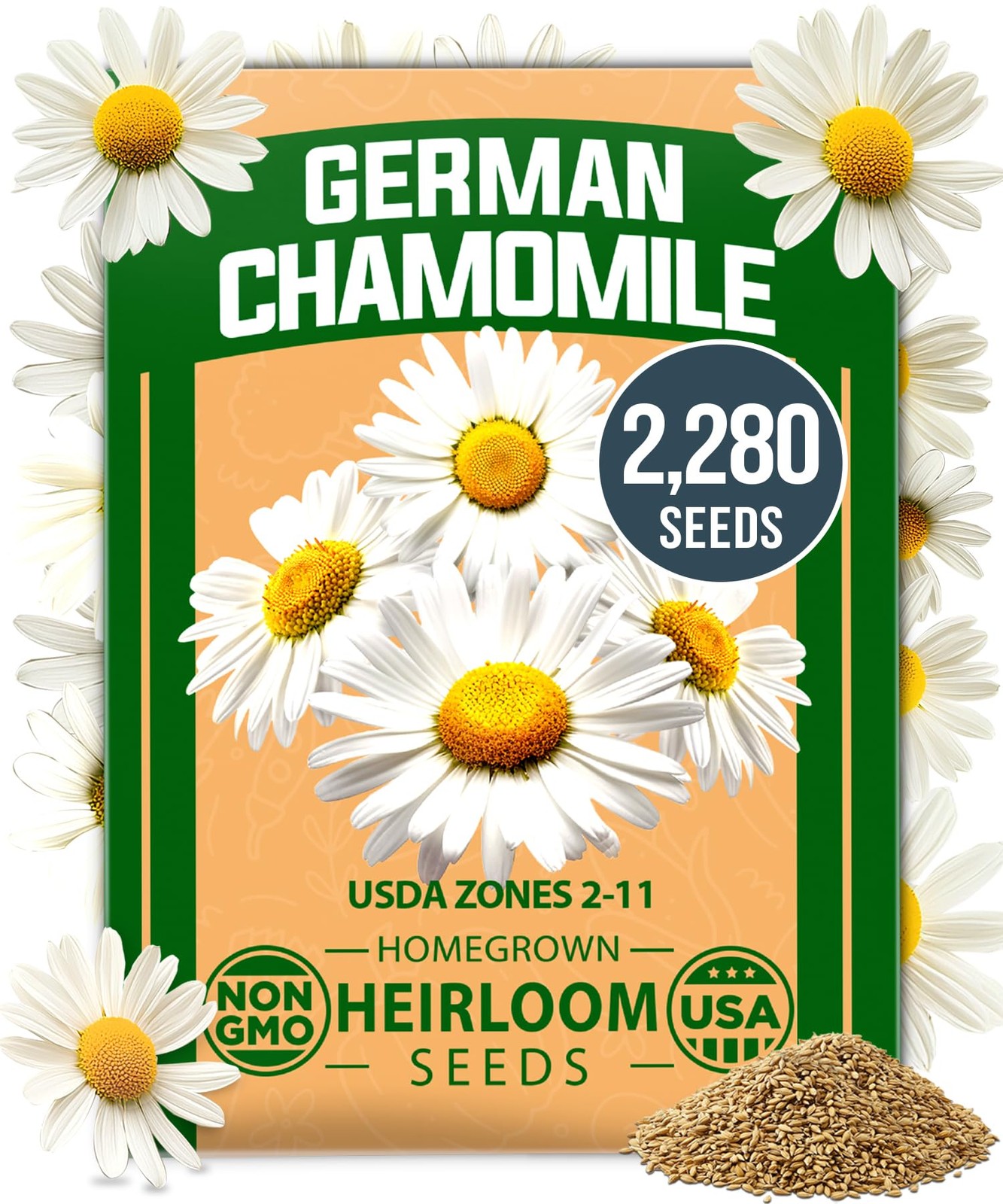 German Chamomile Seed Pack 2,280 Non GMO Heirloom Seeds for Planting for Sust…