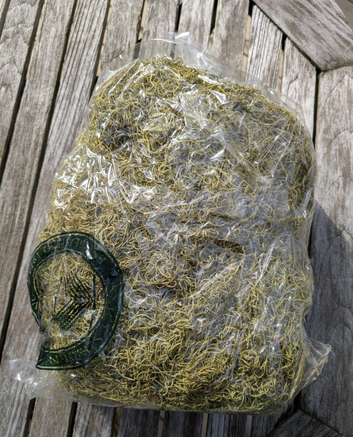KNUD NIELSEN CO. MEXICO SPANISH MOSS CHARTREUSE PRESERVED DRIED 1 LB. ORIG. BAG
