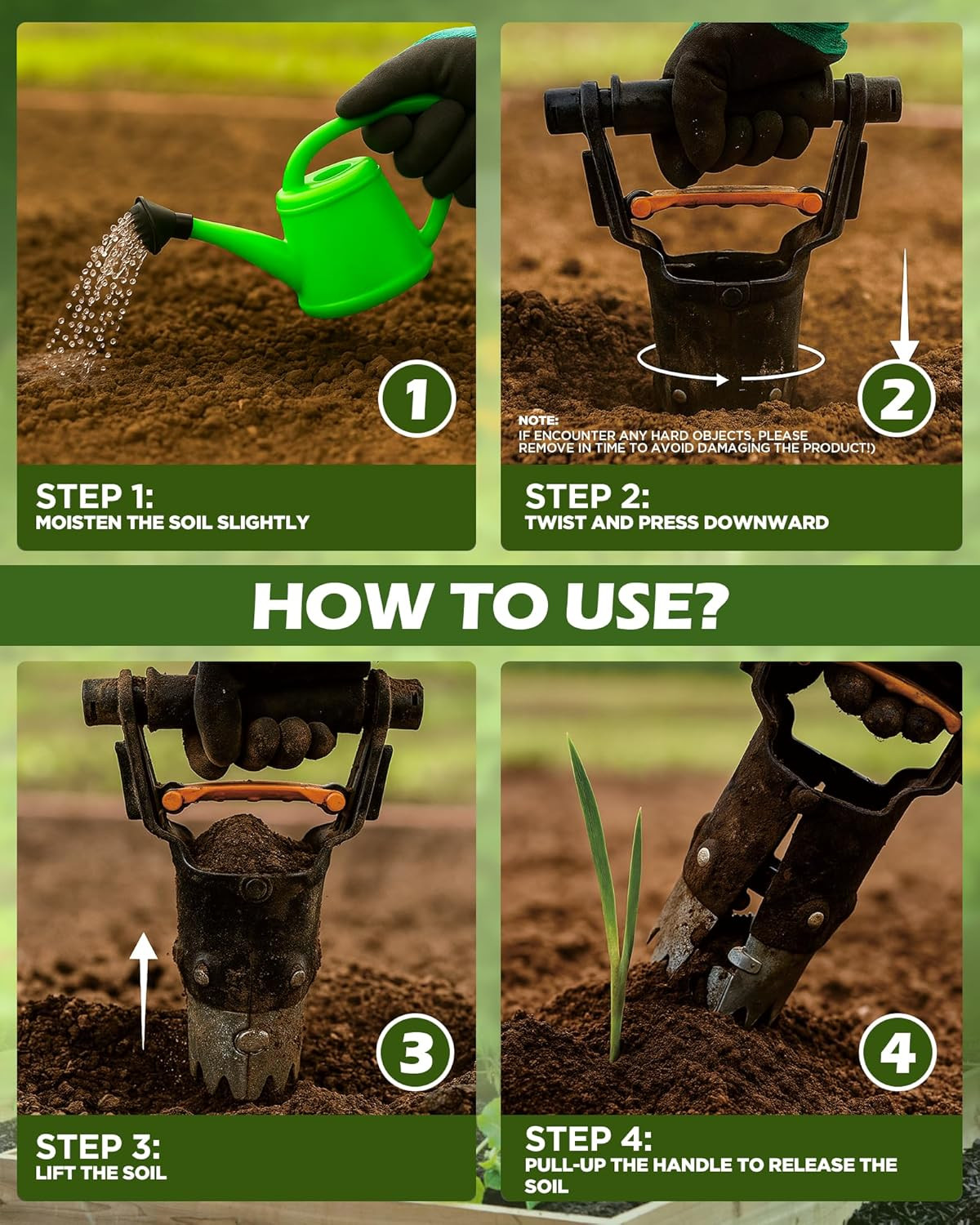 Bulb Planter Tool – One-Touch Automatic Bulb Planter for Bulbs, Seeds & Seedling