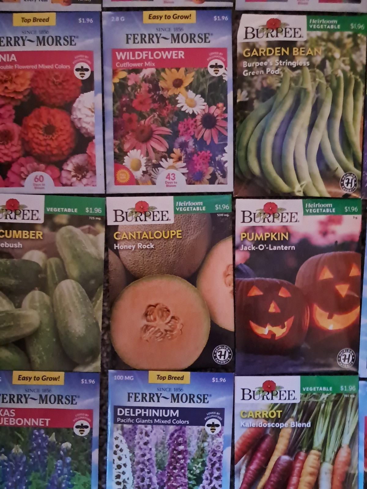 Seeds for planting fruits,vegetables,garden crops, and flowers. 23 seed packets.
