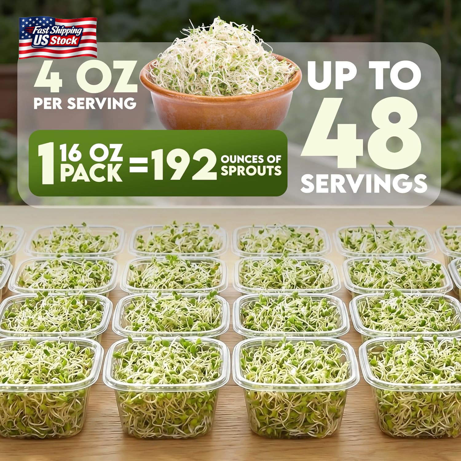Nature Jims Sprouts Alfalfa Seeds – Non-Gmo Organic Sprout for Growing & Plantin