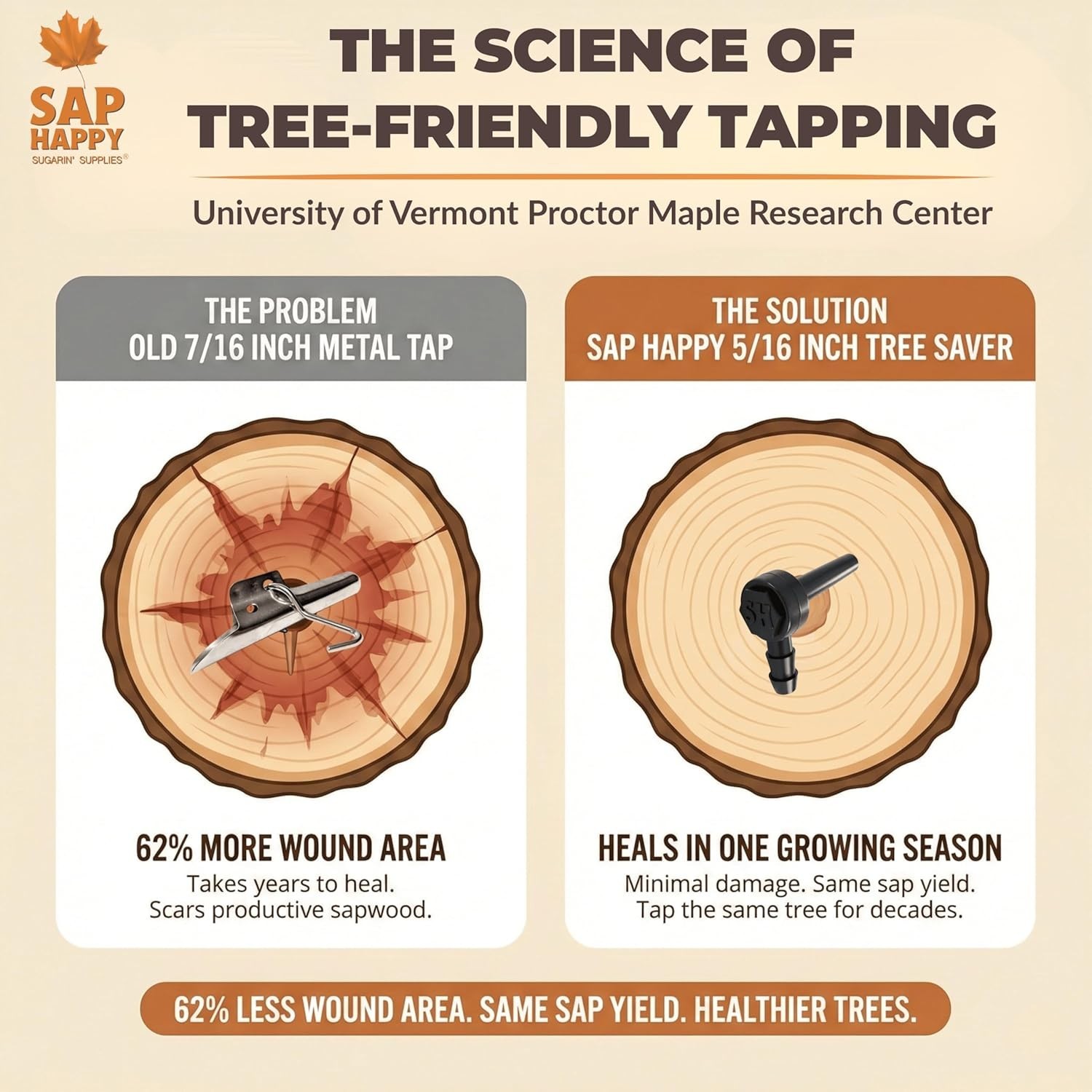 SAP HAPPY Maple Sap Spiles 50 Count, 5/16″ Ecolo Taps for Maple Trees, Maple …