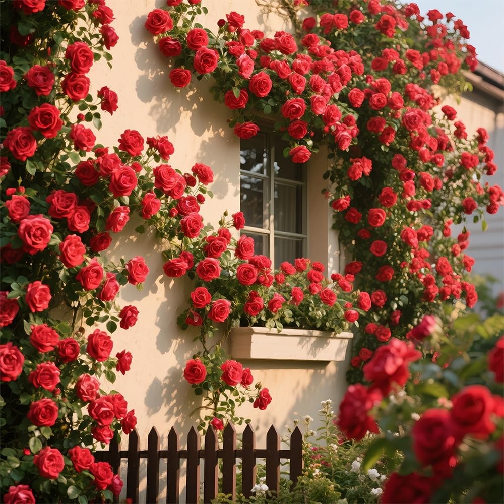 200+ Red Climbing Rose Seeds for Planting Outdoors Ornamental