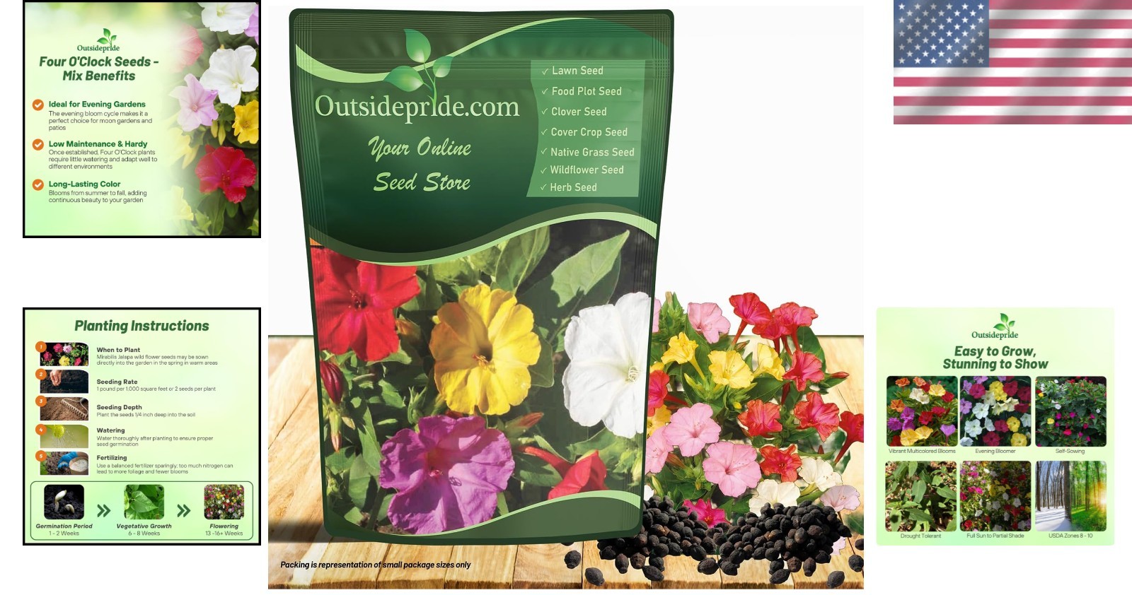 1 lb Heirloom Four O’clock Flower Seeds – Vibrant, Fragrant Blooms for Gardens