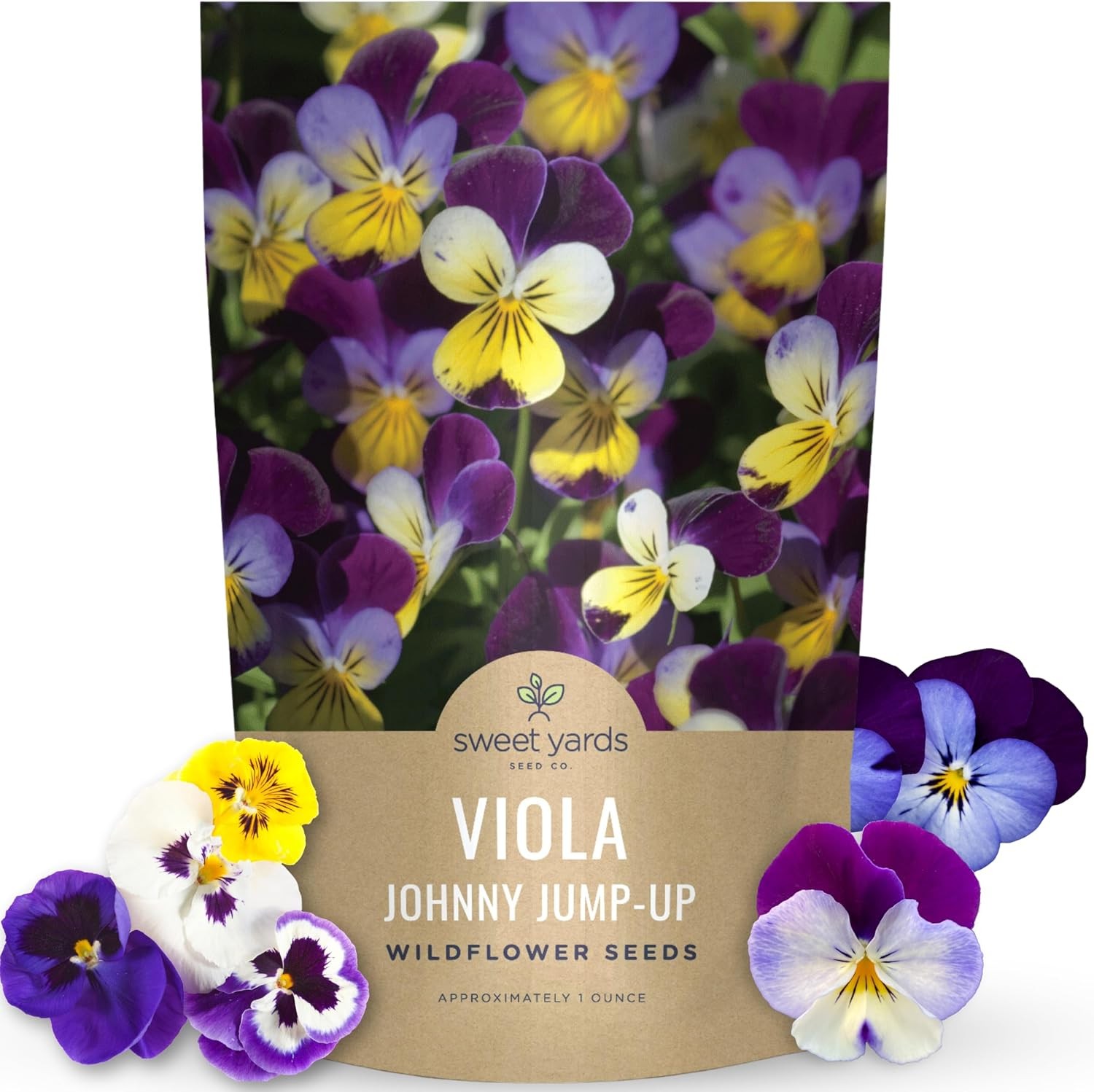 Viola – Johnny Jump-Up – Bulk 1 Ounce Pouch – 40000 Flower Seeds for Planting